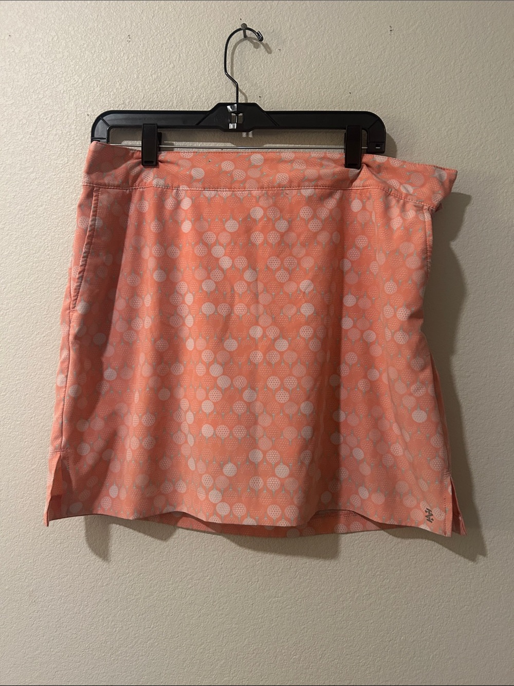 Coral Polka Dot Mini Skirt